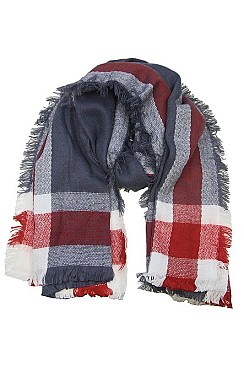 Pack of 12 pieces Elegant Plaid Woven Scarves FM-SP4492