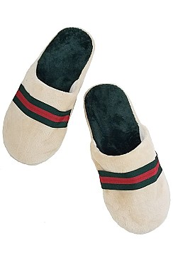 Pack of 12 Trendy Stripe Indoor Slippers Assorted Color