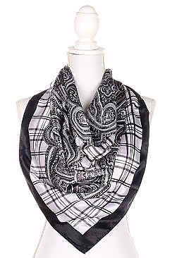 Pack of 12 (pieces) Assorted Silk Feel Square Satin Scarves FMSFS152