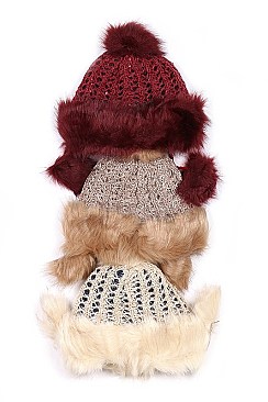Fashionable Pom Pom Furry Beanie