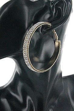 A DOZEN RHINESTONE HOOP EARRING