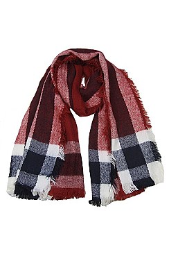 Pack of 12 pieces Elegant Plaid Woven Scarves FM-SP4492