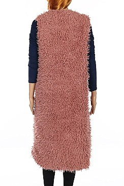 Stylish Soft Fur Long-line Vest FM-MSF2605
