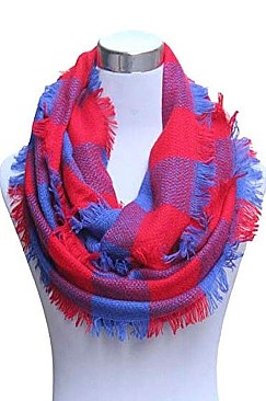 A Dozen Plaid Pattern Infinity Scarves