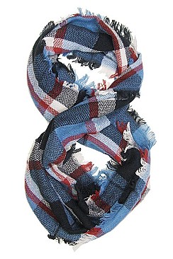 Pack of 12 pieces Stylish Multi Tone Plaid Pattern Infinity Scarves FM-NC4500