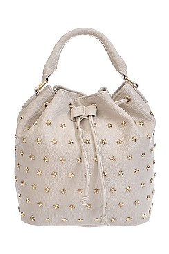 Chic Bucket Clutch With Star Studded