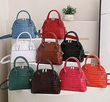 Crocodile print Dome Shape Satchel