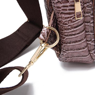 Tie-dyed Crocodile Muti Compartment Sling Bag