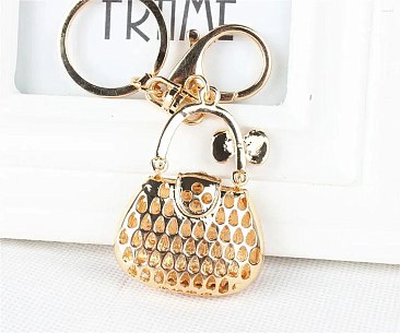 Rhinestone Bag Theme Pendant Purse Charm Keychain