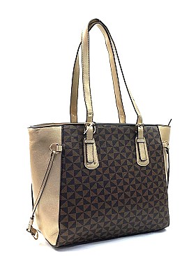 Monogrammed Color-block Shopper Handbags