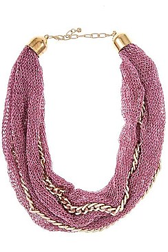 FABRIC MESH & CHAIN NECKLACE