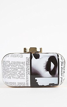 Fashion Magazine Print Hard Frame Trends Clutch