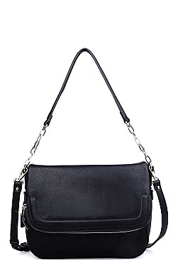 MAISY PEBBLED VEGAN LEATHER CROSSBODY BAG