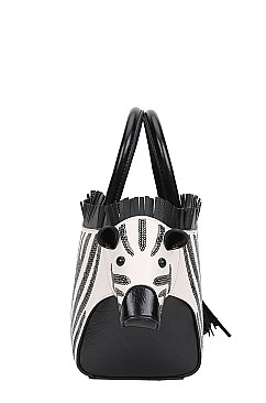 Zebra 2WAY Satchel Crossbody Handbags