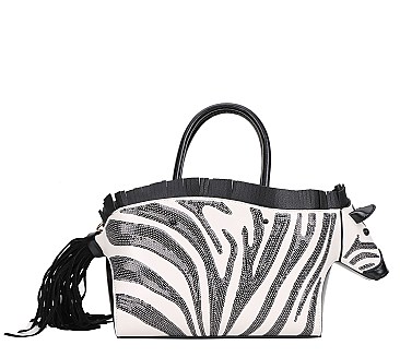 Zebra 2WAY Satchel Crossbody Handbags