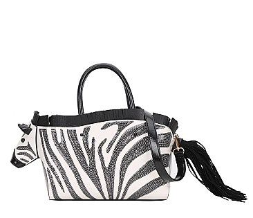Zebra Pattern Style Satchel Handbags