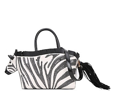 Zebra 2WAY Satchel Crossbody Handbags