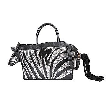 Zebra 2WAY Satchel Crossbody Handbags
