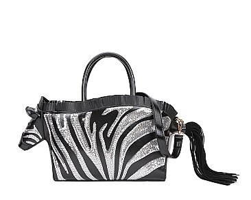 Zebra Pattern Style Satchel Handbags