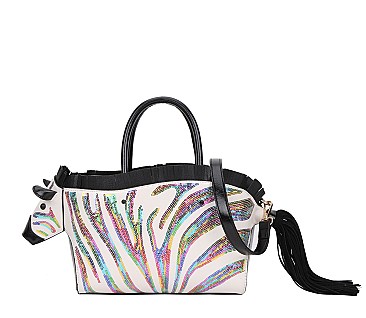 Zebra Pattern Style Satchel Handbags