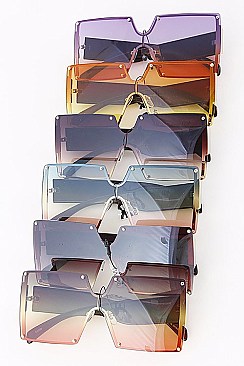 Pack of 12 Square Iconic Mix Tone Sunglasses