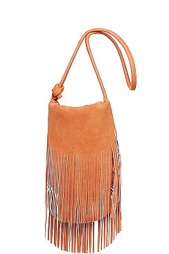 STYLISH WINONA SUEDE LAYERED FRINGE CROSSBODY BAG JY10888ML