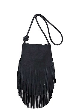 STYLISH WINONA SUEDE LAYERED FRINGE CROSSBODY BAG JY10888ML