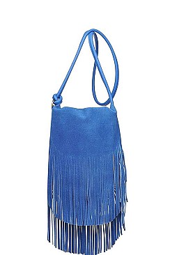 STYLISH WINONA SUEDE LAYERED FRINGE CROSSBODY BAG JY10888ML