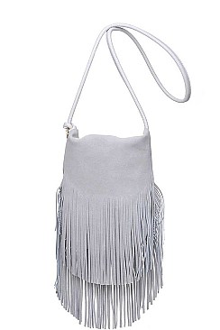 STYLISH WINONA SUEDE LAYERED FRINGE CROSSBODY BAG JY10888ML