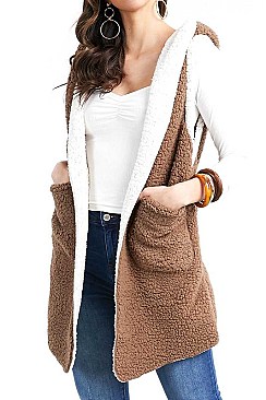 REVERSIBLE FAUX SHERPA VEST