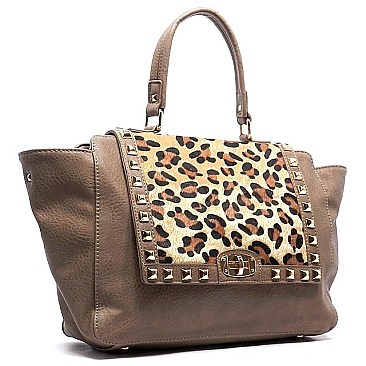 New Leopard Twist Lock Tote