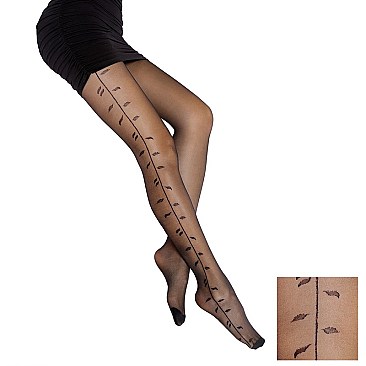 PANTYHOSE STOCKING WITH VINE LEAVES DESIGN SL1127