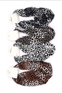 Pack of 12 Leopard Print Infinity Scarf