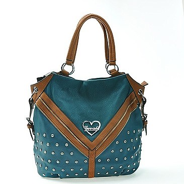 AMAZING QUALITY RHINESTONE ACCENTED TOTE