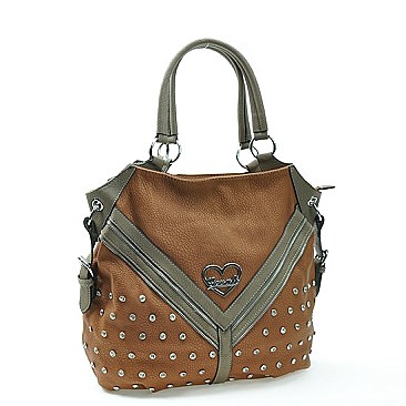 AMAZING QUALITY RHINESTONE ACCENTED TOTE