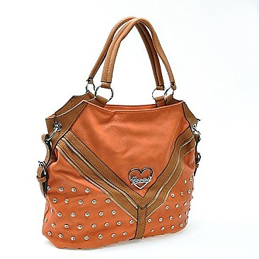 AMAZING QUALITY RHINESTONE ACCENTED TOTE