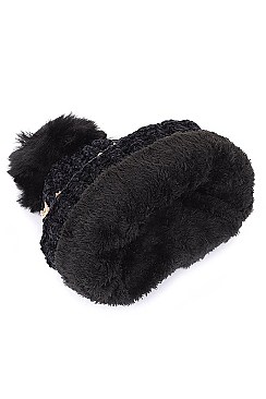 PACK OF 12PCS ASSORTED POMPOM BEANIES
