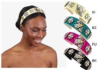 LOVELY PEARL & RHINESTONE BEE HEADBAND