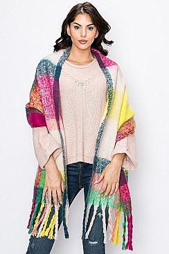 Plaid Pattern Multi Tone Scarf