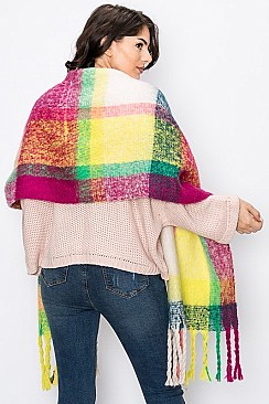 Plaid Pattern Multi Tone Scarf