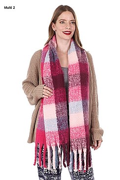 Plaid Pattern Multi Tone Scarf