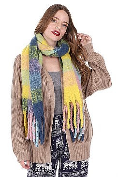 Plaid Pattern Multi Tone Scarf
