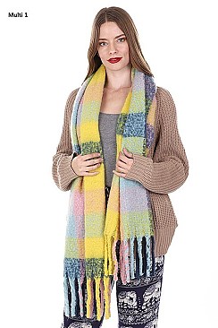 Plaid Pattern Multi Tone Scarf