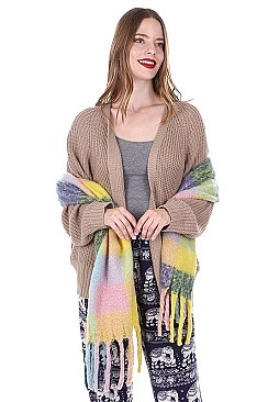 Plaid Pattern Multi Tone Scarf