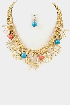 SEA LIFE THEME CHAIN NECKLACE SET