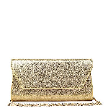 STYLISH VEGAN LEATHER ELECTRA METALLIC CLUTCH JY12285A