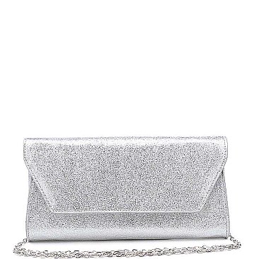 STYLISH VEGAN LEATHER ELECTRA METALLIC CLUTCH JY12285A