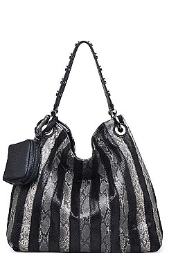 FAUX PYTHON LUXURY AMARA HOBO BAG