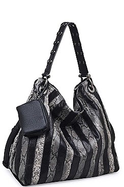 FAUX PYTHON LUXURY AMARA HOBO BAG