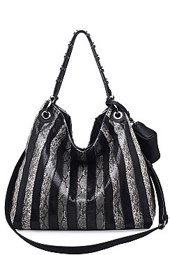 FAUX PYTHON LUXURY AMARA HOBO BAG